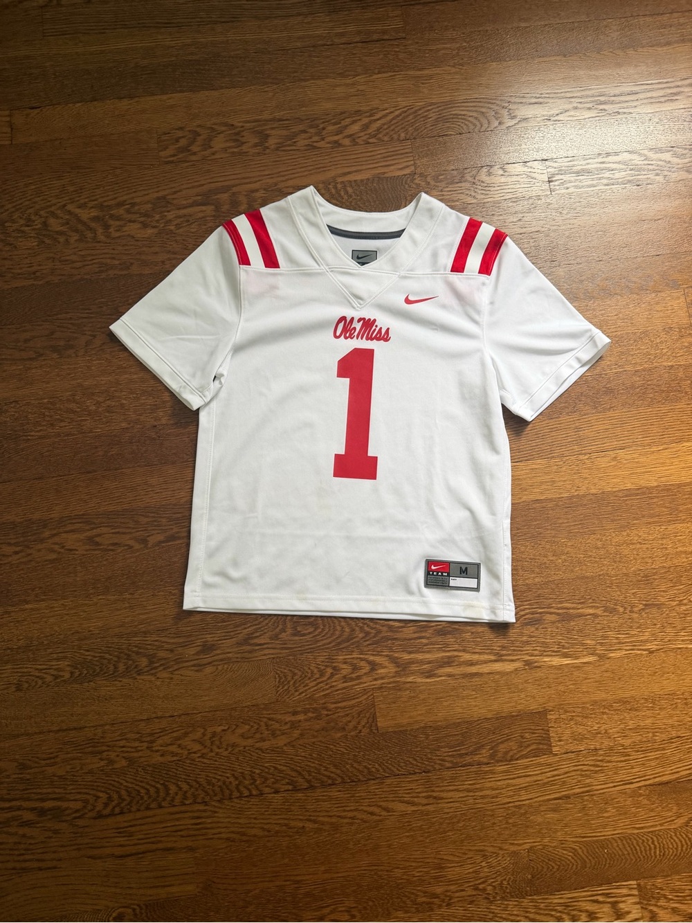 Nike Kids White & Red Ole Miss Football Jersey